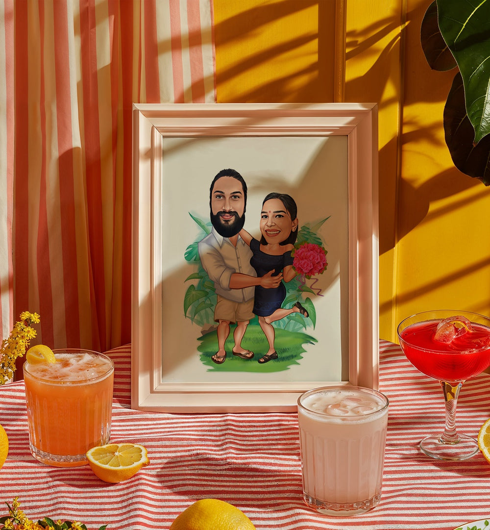 painting - COUPLE CARICATURE by Asianmonk