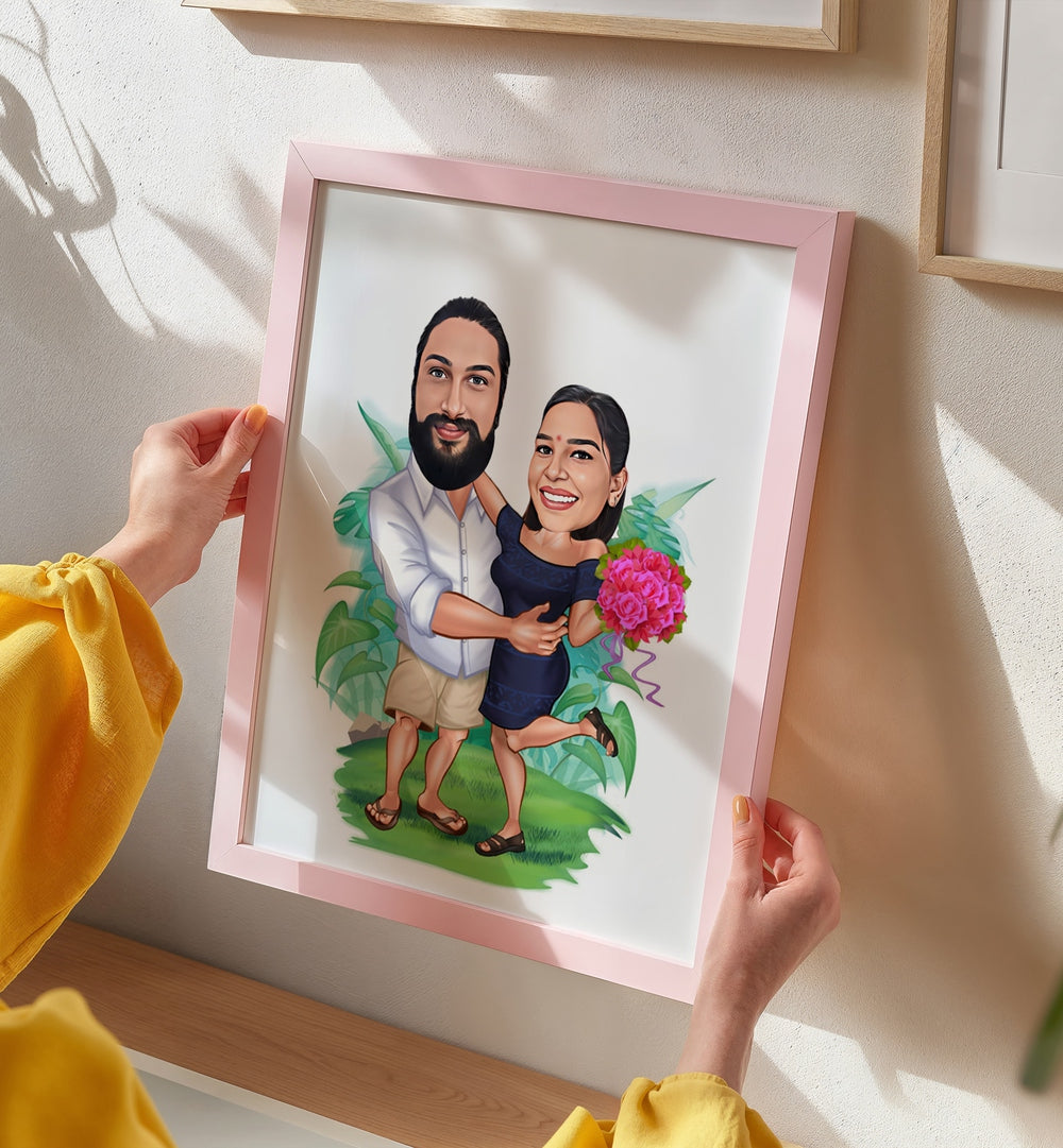 painting - COUPLE CARICATURE by Asianmonk