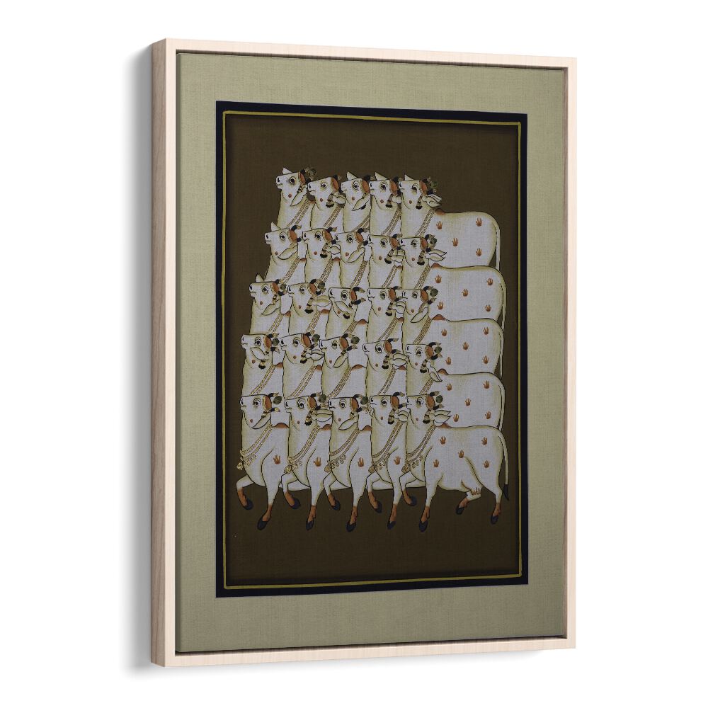 COW TRADITIONAL ART, INDIAN ART PAINTINGS featuring elegant cows in earthy tones, perfect for enhancing your decor.