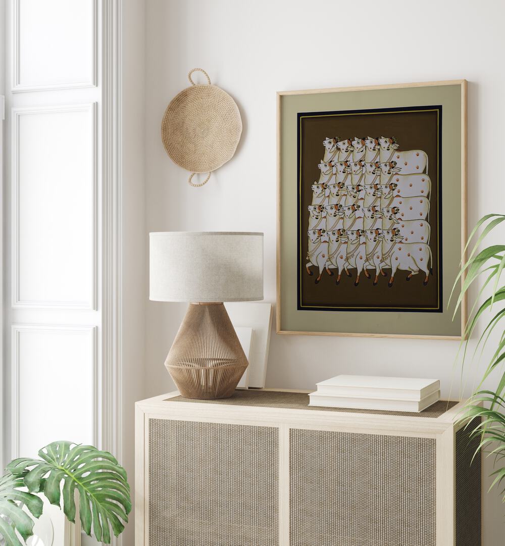 COW TRADITIONAL ART, INDIAN ART PAINTINGS enhance your space with serene cows and rich Indian heritage.