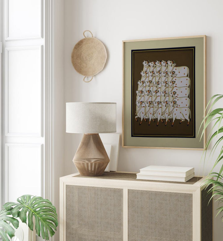 COW TRADITIONAL ART, INDIAN ART PAINTINGS enhance your space with serene cows and rich Indian heritage.