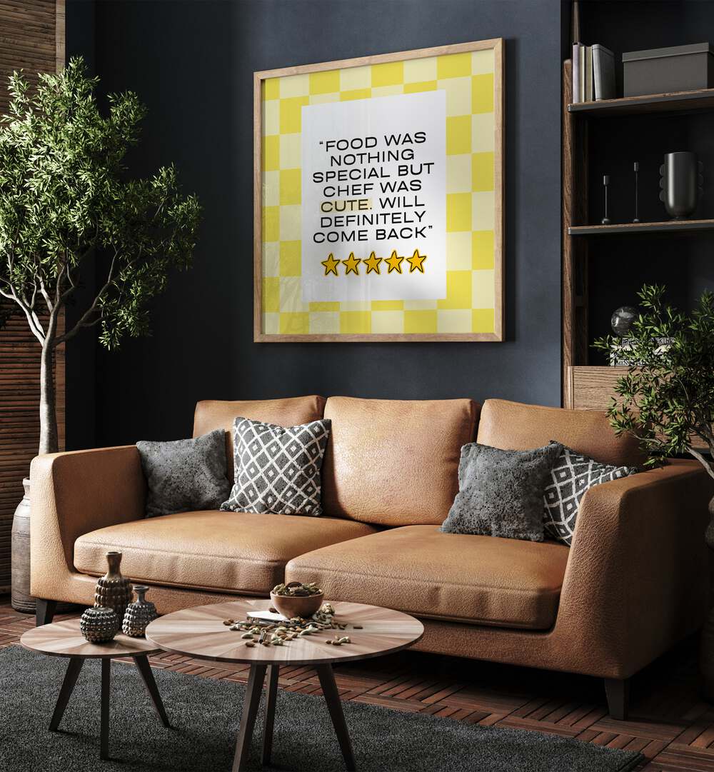 Brighten your kitchen with CUTE CHEF-YELLOW, QUOTES poster featuring an adorable design and motivational sayings.