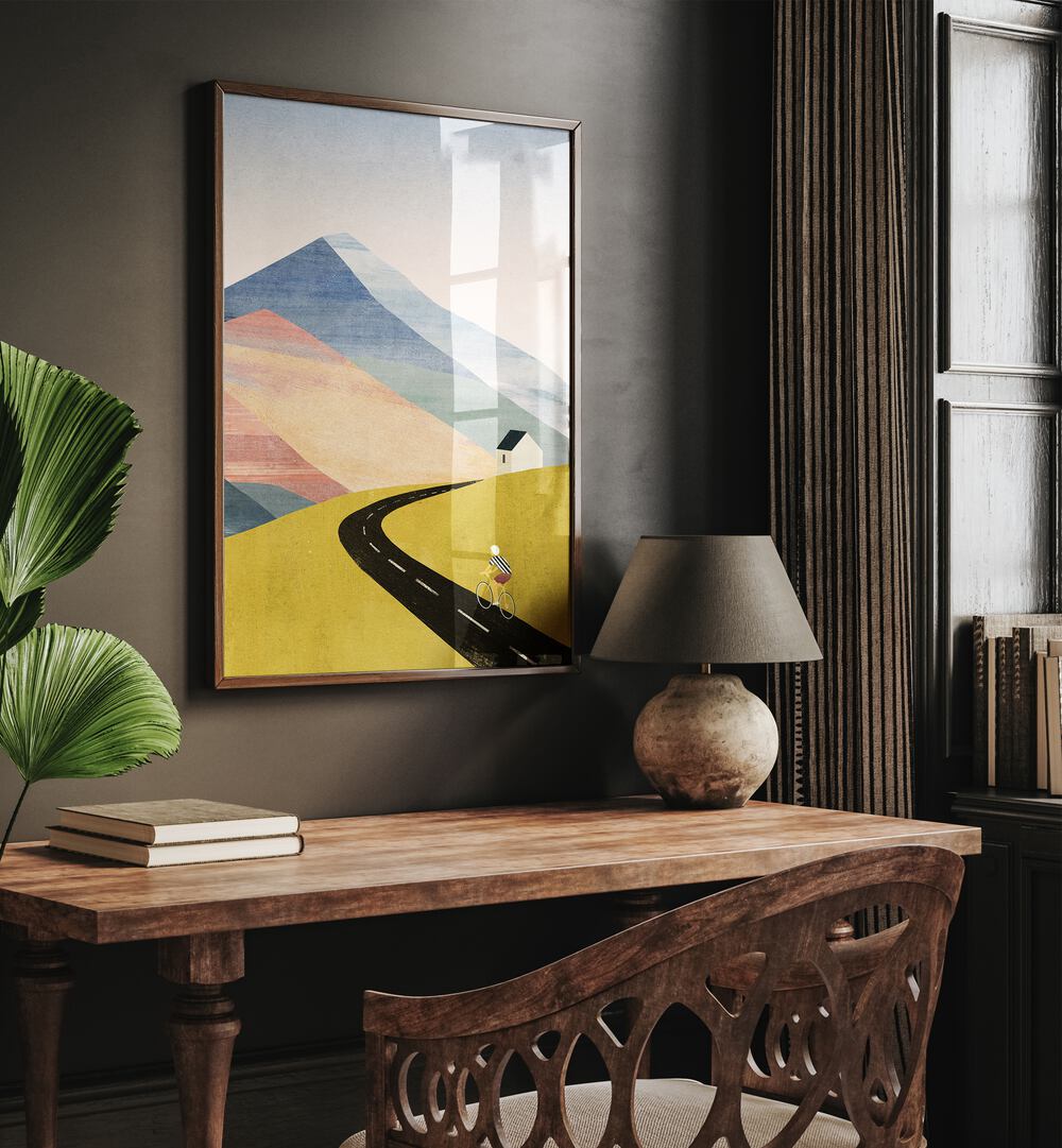 Transform your space with CYCLING HOME, LANDSCAPE PAINTINGS showcasing a vibrant Rocky Mountain scene.