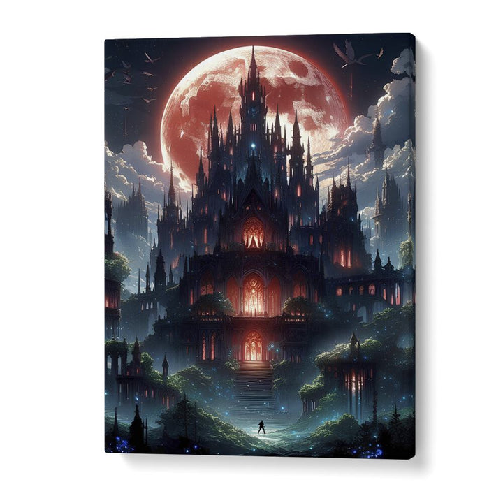 Enchanted scenery of the CASTLE OF NIGHTMARES, SURREAL ART PRINTS by Ritvik Takkar, blending reality and imagination.