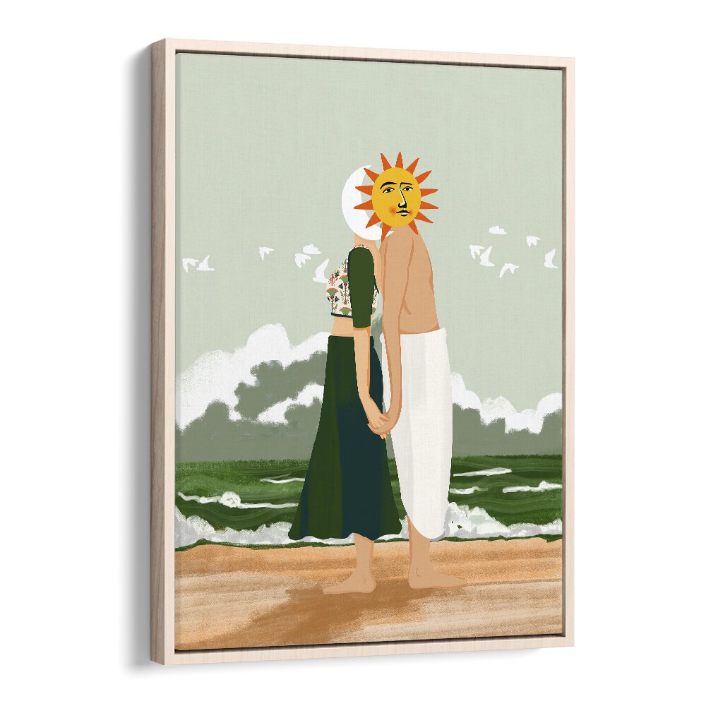 Celestial Union, landscape paintings by Uma Gokhale, elevate your space with vibrant artistic charm.