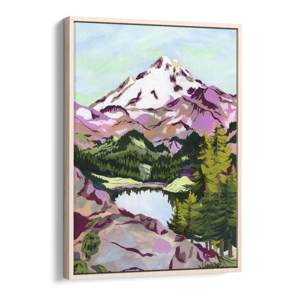 Breathtaking CHAIN LAKES, LANDSCAPE PAINTINGS by Sarah Gesek in an elegant oak wood floater frame for your home.