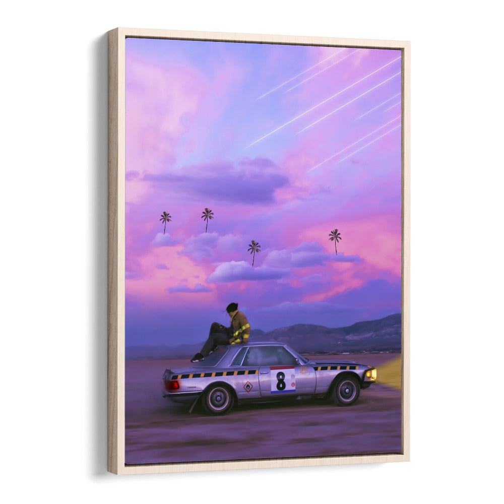 Chasing Paradise, surreal art prints by Ritvik Takkar, captures a dreamlike scene with vibrant colors and emotion.