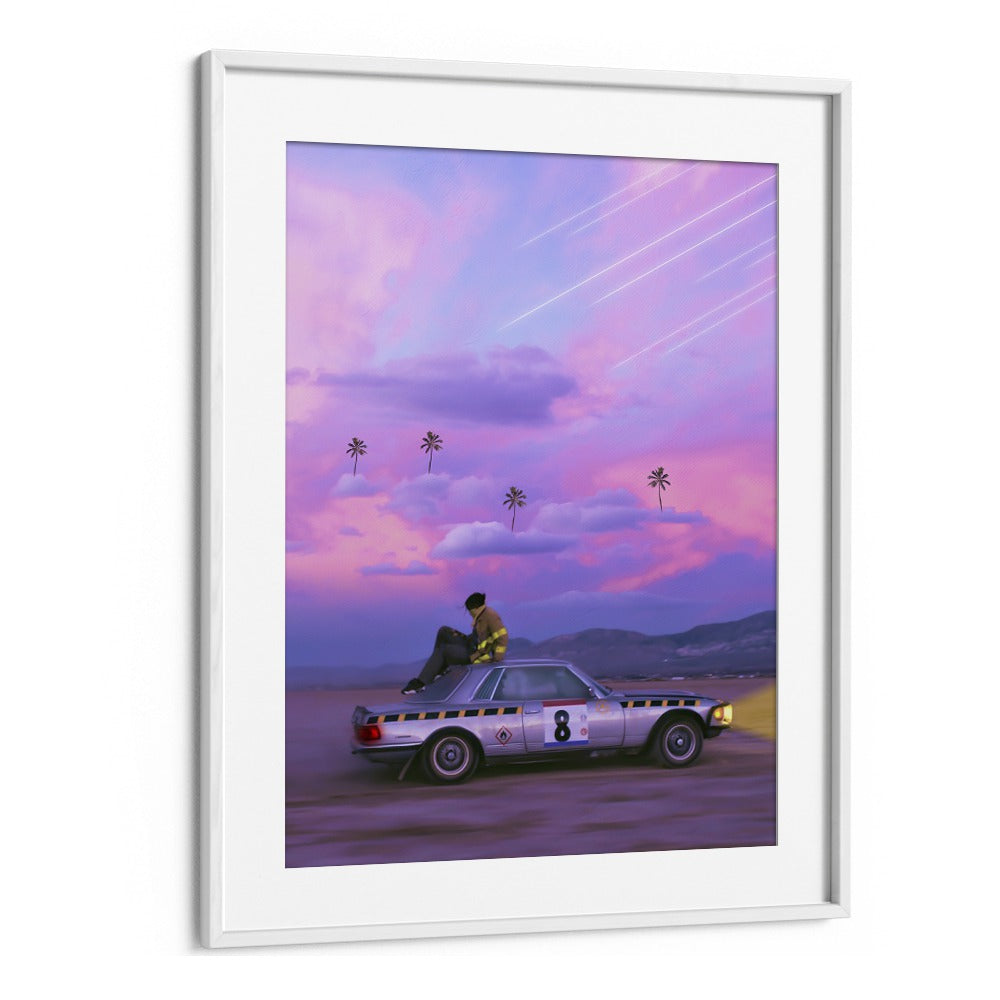 Chasing Paradise, Surreal Art Prints features a dreamlike scene with vibrant colors, perfect for enhancing your decor.