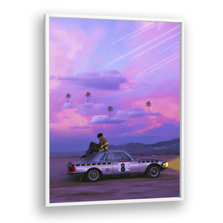 Captivating CHASING PARADISE, SURREAL ART PRINTS by Ritvik Takkar, blending dreamlike landscapes and vibrant colors.