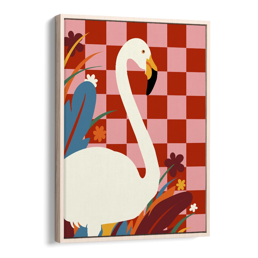 Elegant "Checkers A The Great Egret" animal painting showcasing nature's beauty, perfect for any art collection.