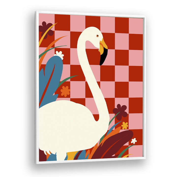 Elegant "CHECKERS A THE GREAT EGRET, ANIMAL PAINTINGS" wildlife poster showcasing nature's beauty in vibrant colors.