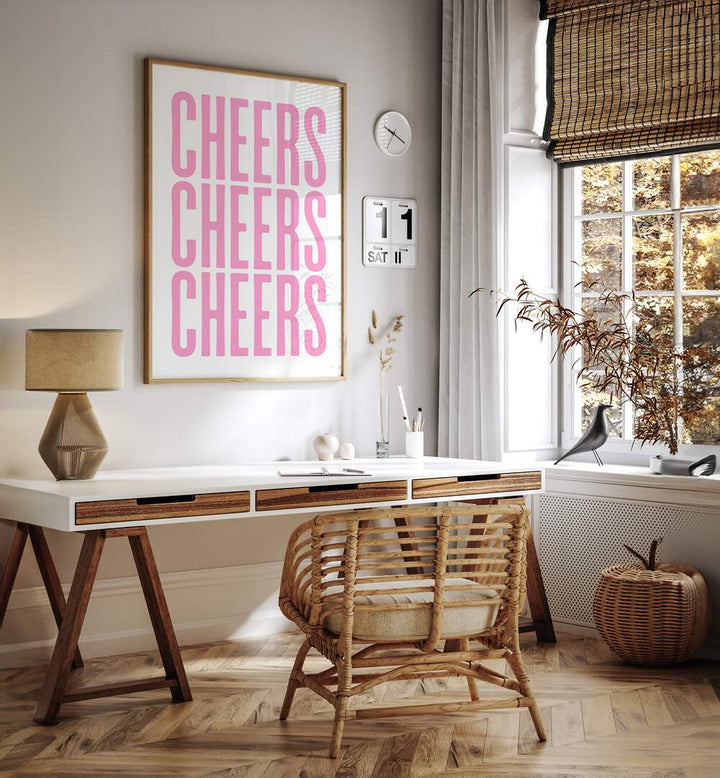 Elevate your space with the "CHEERS, BAR" art print by Athene Fritsch, perfect for cafes and vibrant homes.