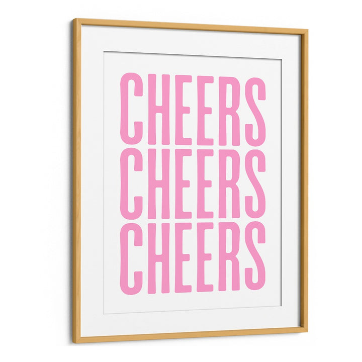 Bright pink "CHEERS" art print by Athene Fritsch, perfect for enhancing any CHEERS, BAR or cafe atmosphere.