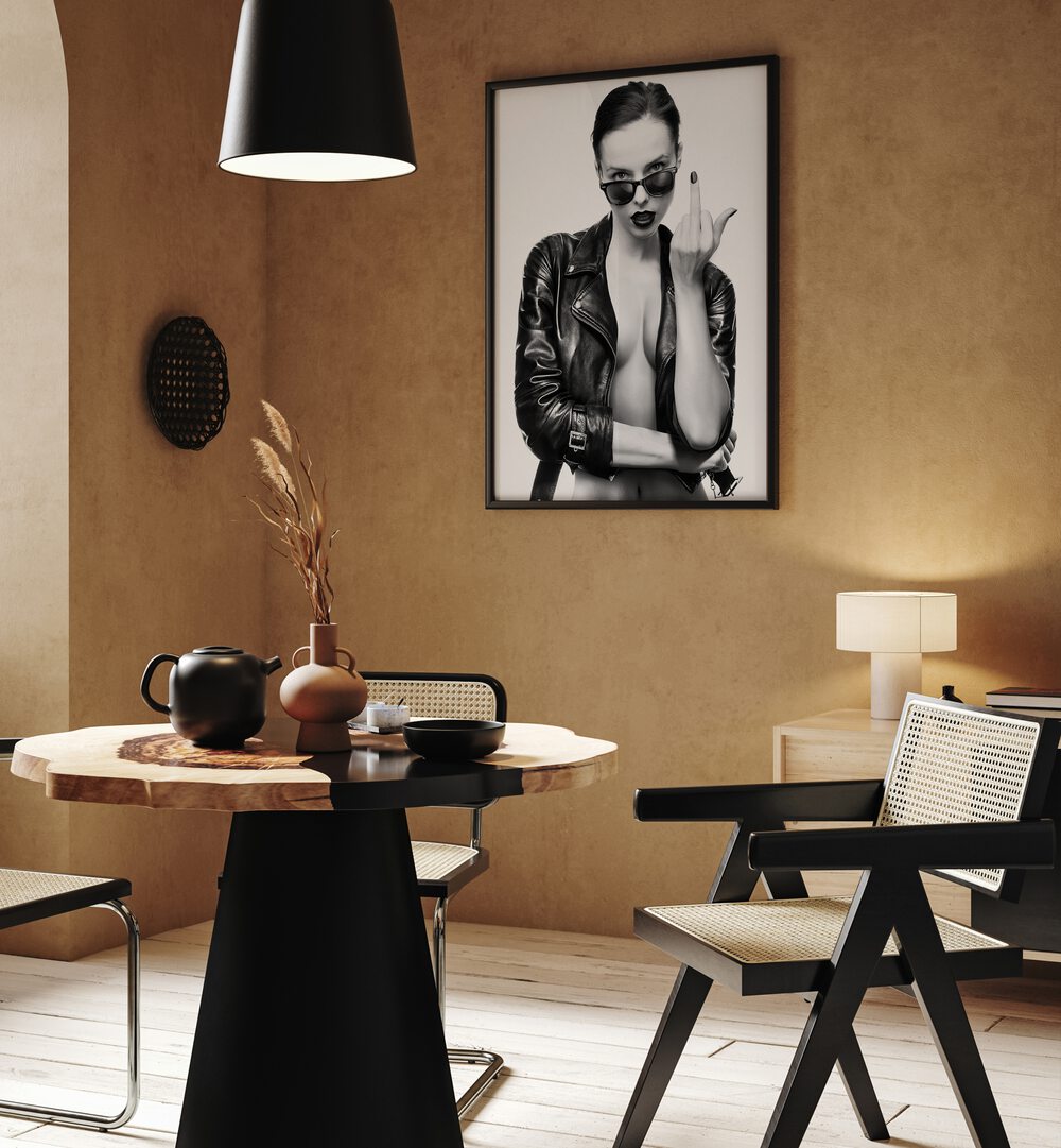 Stylish interior featuring CHERRY BOMB, PHOTOGRAPHY PRINTS by David Drake, showcasing fashion and artistic elegance.
