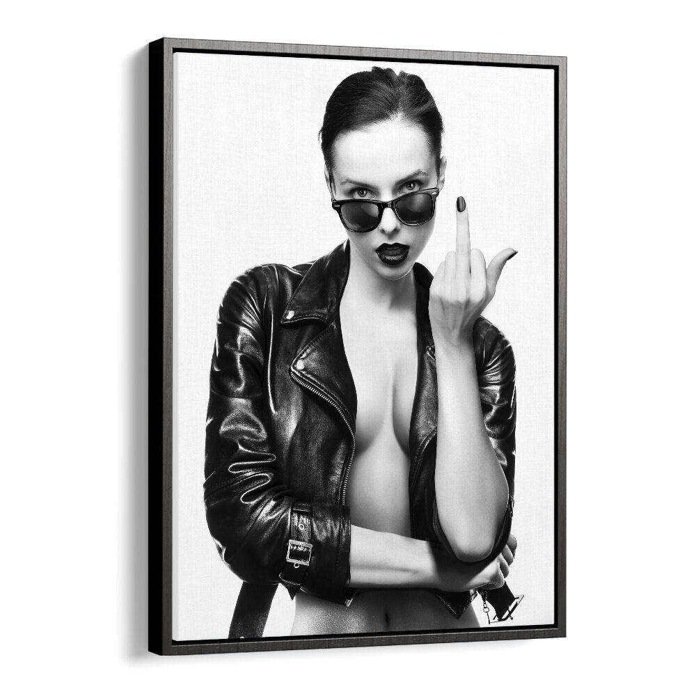 "CHERRY BOMB, PHOTOGRAPHY PRINTS by David Drake showcases a bold fashion statement in striking black and white."