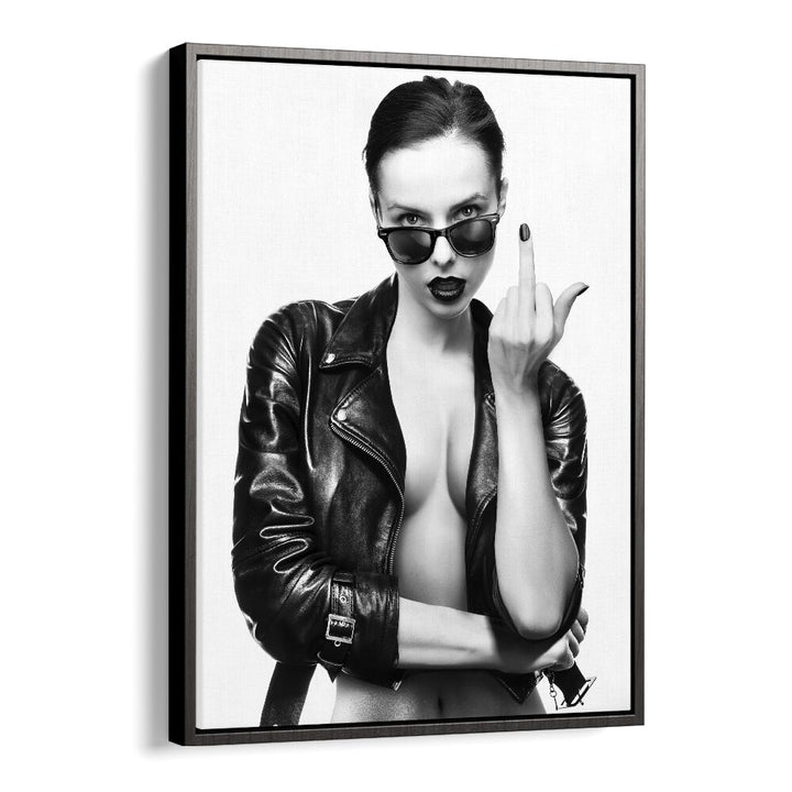 "CHERRY BOMB, PHOTOGRAPHY PRINTS by David Drake showcases a bold fashion statement in striking black and white."