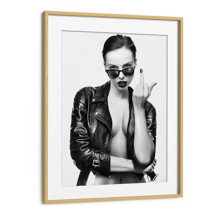Striking CHERRY BOMB, PHOTOGRAPHY PRINTS by David Drake features bold fashion artistry in a stylish oak frame.