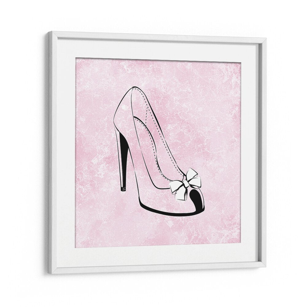 Elegant CINDERELLA, FASHION POSTERS by Martina showcase a chic high heel on a pink background, perfect for stylish decor.