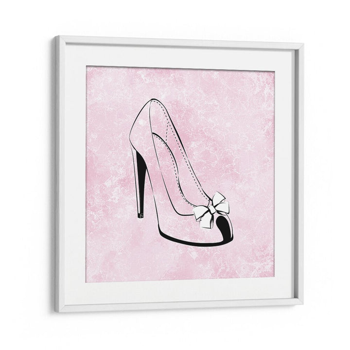Elegant CINDERELLA, FASHION POSTERS by Martina showcase a chic high heel on a pink background, perfect for stylish decor.