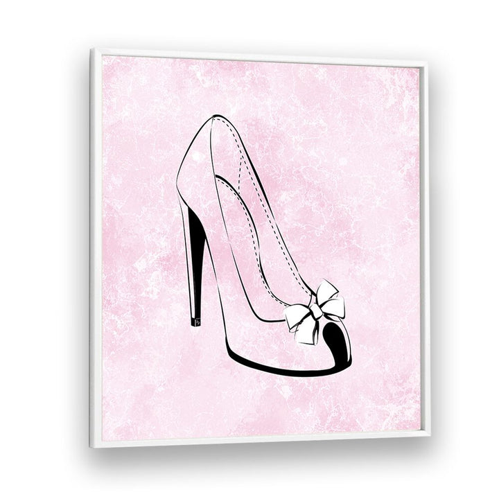 Elegant CINDERELLA, FASHION POSTERS featuring a chic pink high heel with bow, perfect for stylish interiors.