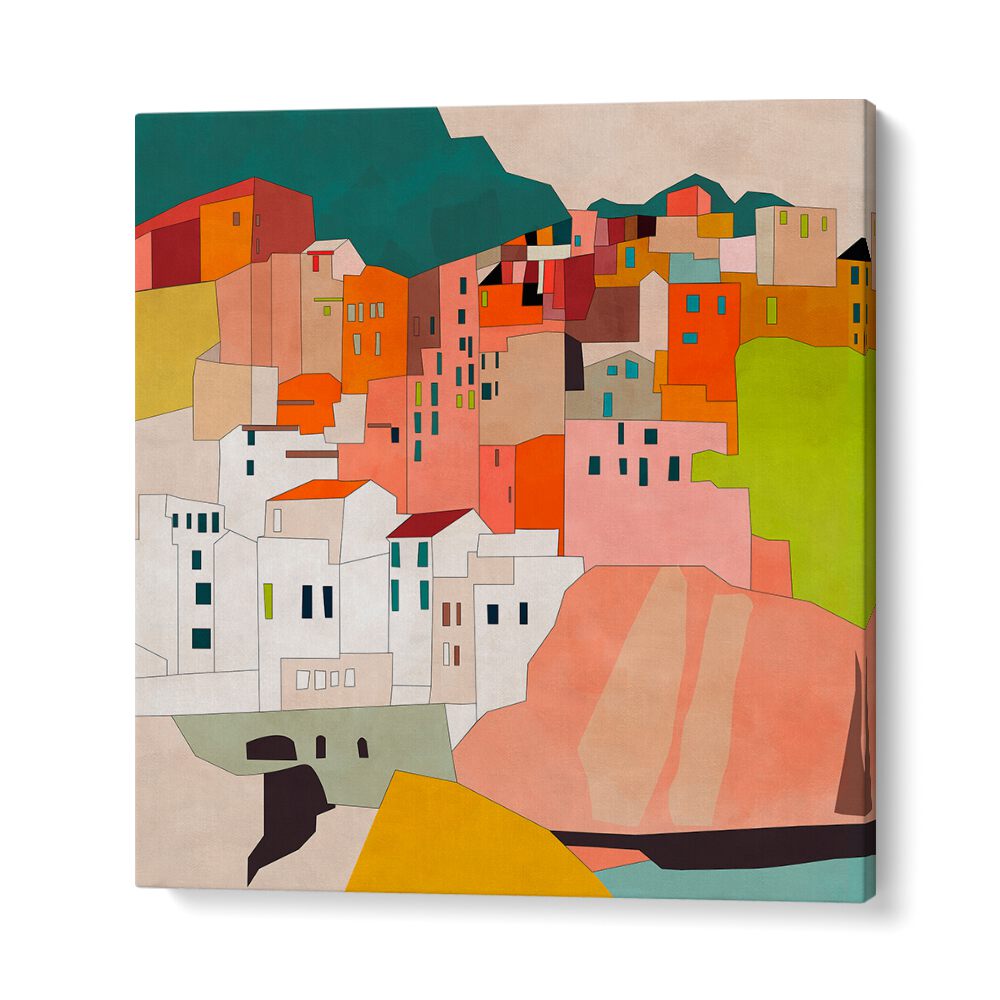 Vibrant CINQUE TERRE, LANDSCAPE ART PRINTS by Ana Rut Bre, showcasing the stunning coastal beauty. Transform your space!