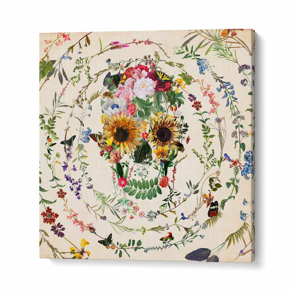 Vibrant CIRCLE OF LIFE, FLORAL FLOWER PAINTINGS showcase nature's beauty in an elegant botanical art print.