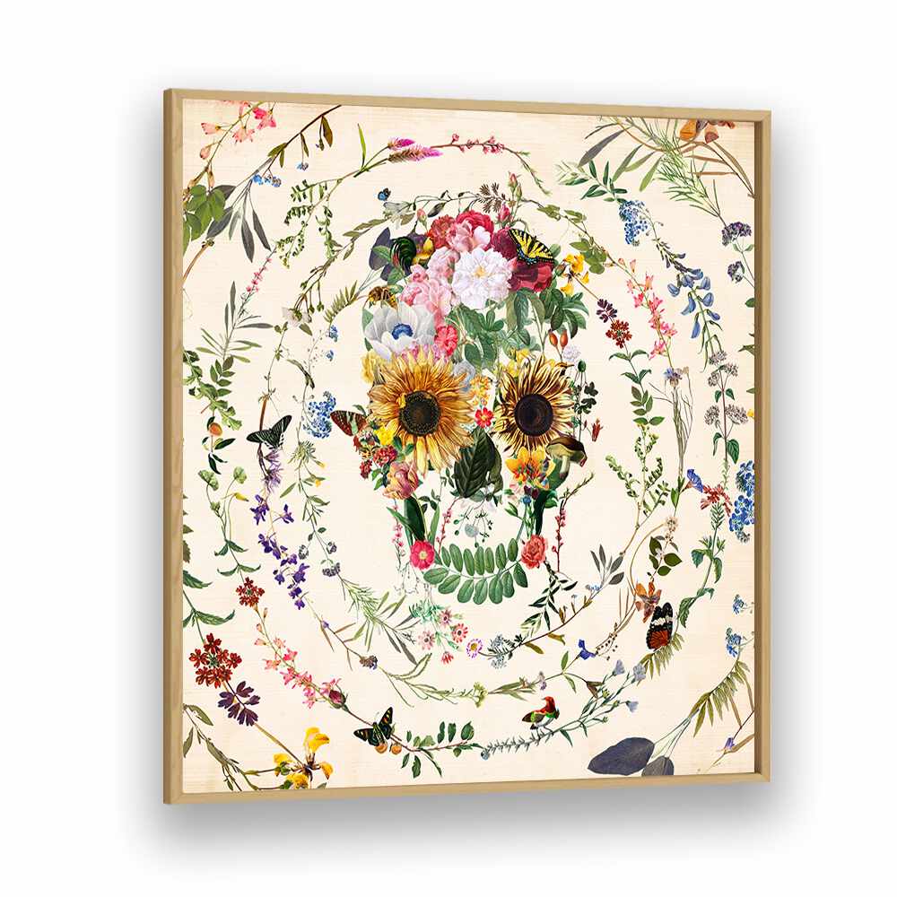 CIRCLE OF LIFE, FLORAL FLOWER PAINTINGS showcase vibrant blooms framed in oak, celebrating nature's beauty elegantly.