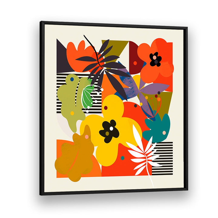 Colorful abstract art featuring CIRCLES MINIMAL FLOWER, ABSTRACT PAINTINGS by Ana Rut Bre, enhancing modern spaces.