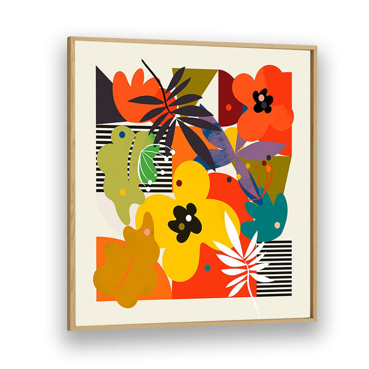 Vibrant CIRCLES MINIMAL FLOWER, ABSTRACT PAINTINGS by Ana Rut Bre, beautifully framed, perfect for modern decor.