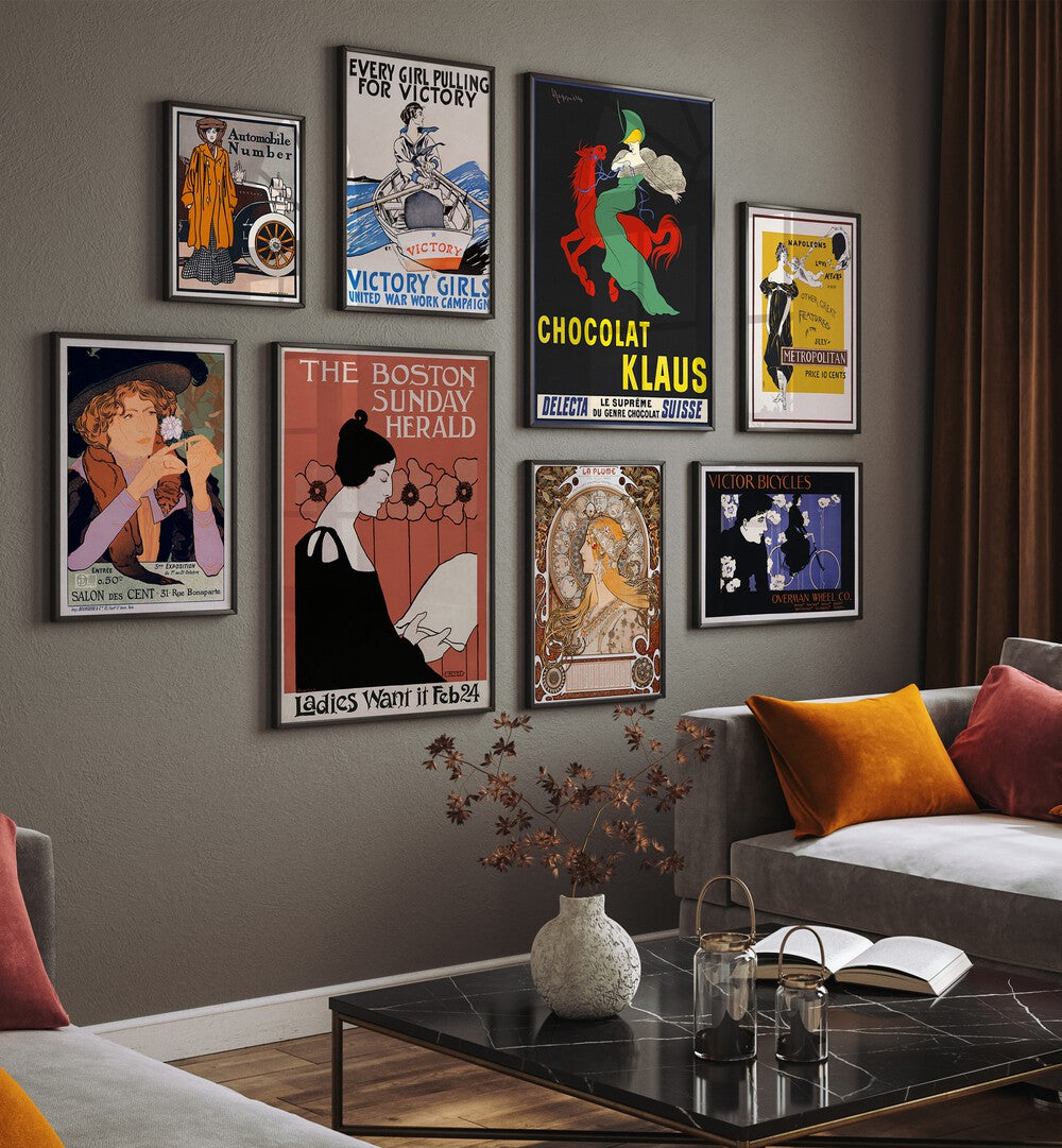 Classic Recollections Gallery Wall from Asian Monk showcases elegant framed art, perfect for stylish gallery walls.