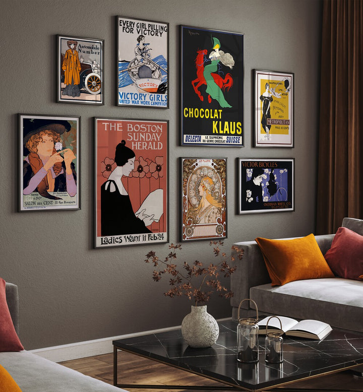 Classic Recollections Gallery Wall from Asian Monk showcases elegant framed art, perfect for stylish gallery walls.