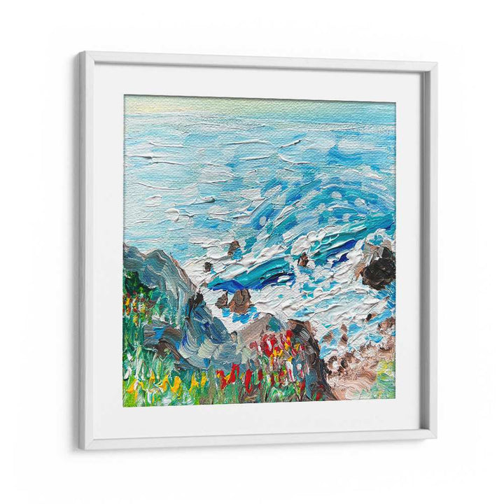 Vibrant COASTLINE, LANDSCAPE PAINTINGS by Key and Sea Creative, showcasing ocean waves and colorful coastal scenery.
