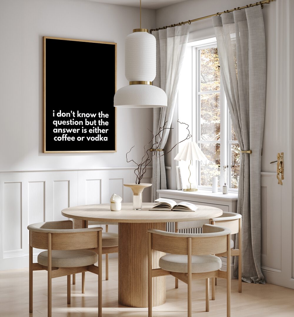 Elevate your space with COFFEE OR VODKA, QUOTES art by Athene Fritsch, perfect for modern homes and conversation starters.