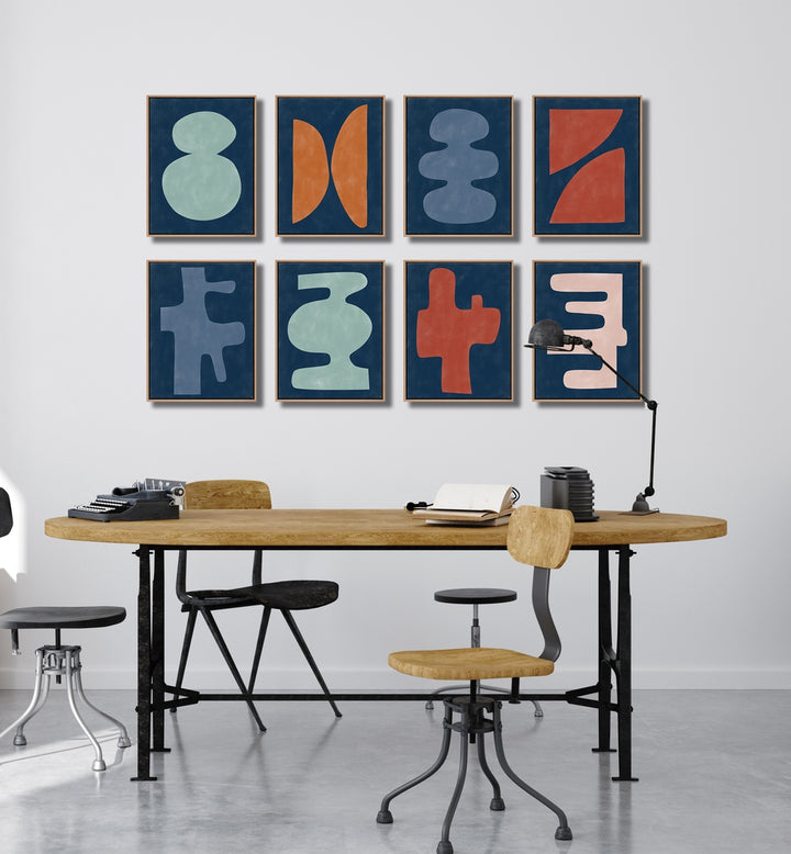 Brighten your space with a COLORFUL MODERN ABSTRACT GALLERY WALL, perfect for contemporary gallery walls and decor.