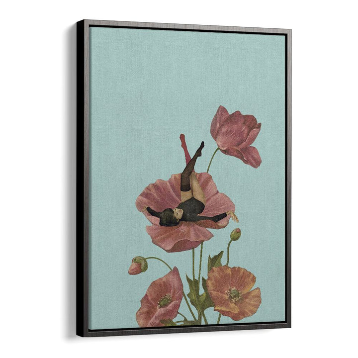 Colourful Dreamer, portraits of a woman surrounded by vibrant flowers, showcasing femininity and creativity by Maarten Leon.