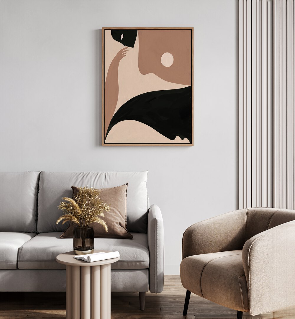 Sophisticated CONTEMPLATE, BOHO ART PAINTINGS enhance relaxation in modern home decor, perfect for tranquil spaces.