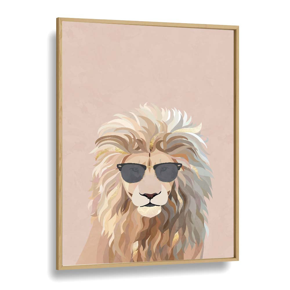 Whimsical COOL CAT LION by Sarah Manovski, a charming addition to any collection of ANIMAL PAINTINGS.