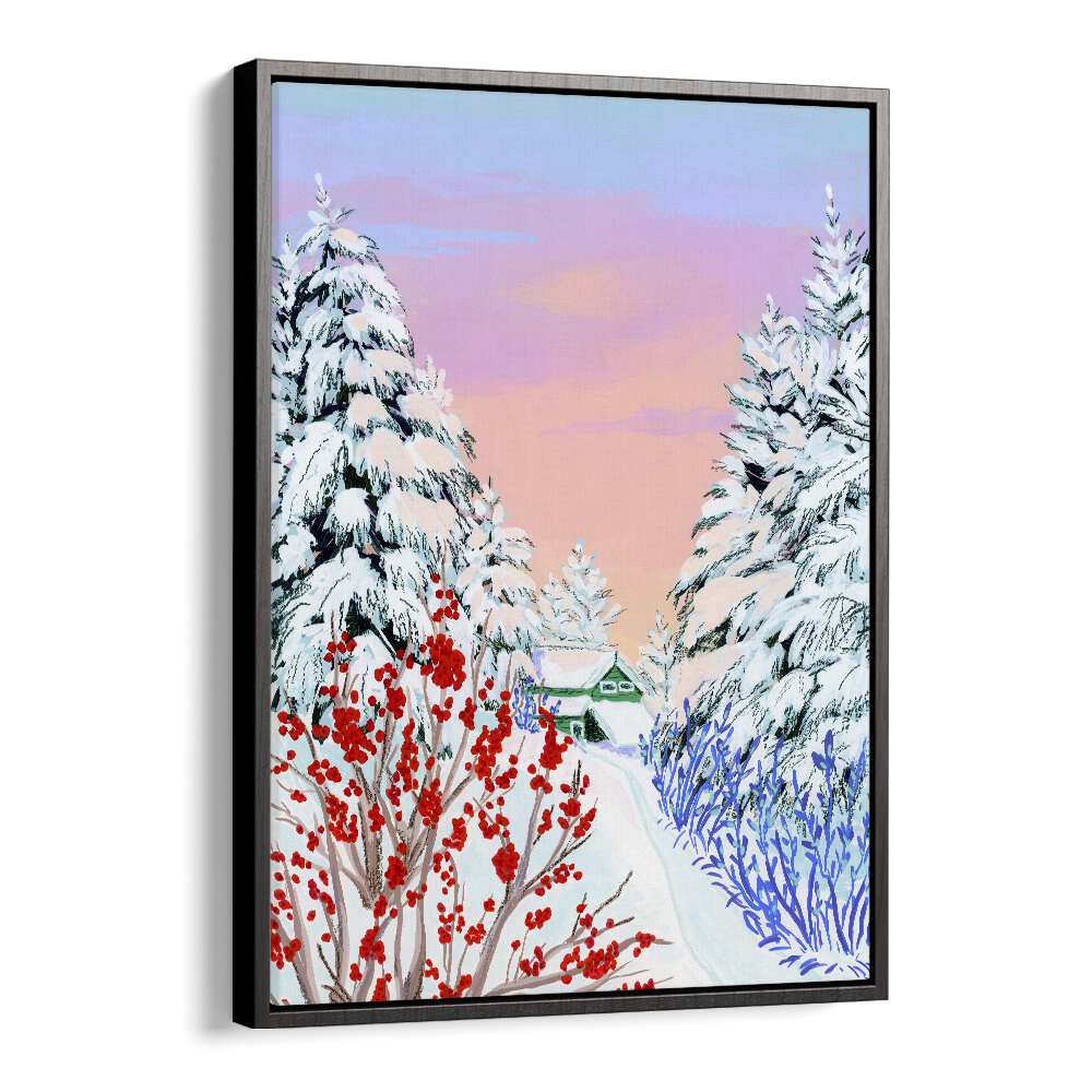 Stunning COPPER CREEK, LANDSCAPE PAINTINGS by Sarah Gesek, showcasing a serene winter scene in vibrant colors.