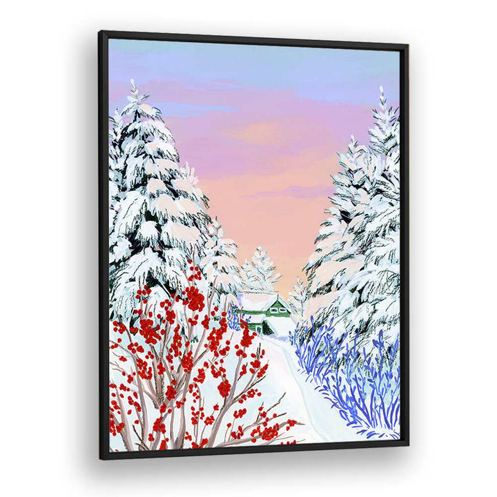 Captivating COPPER CREEK, LANDSCAPE PAINTINGS by Sarah Gesek, framed art showcasing winter scenery and vibrant colors.