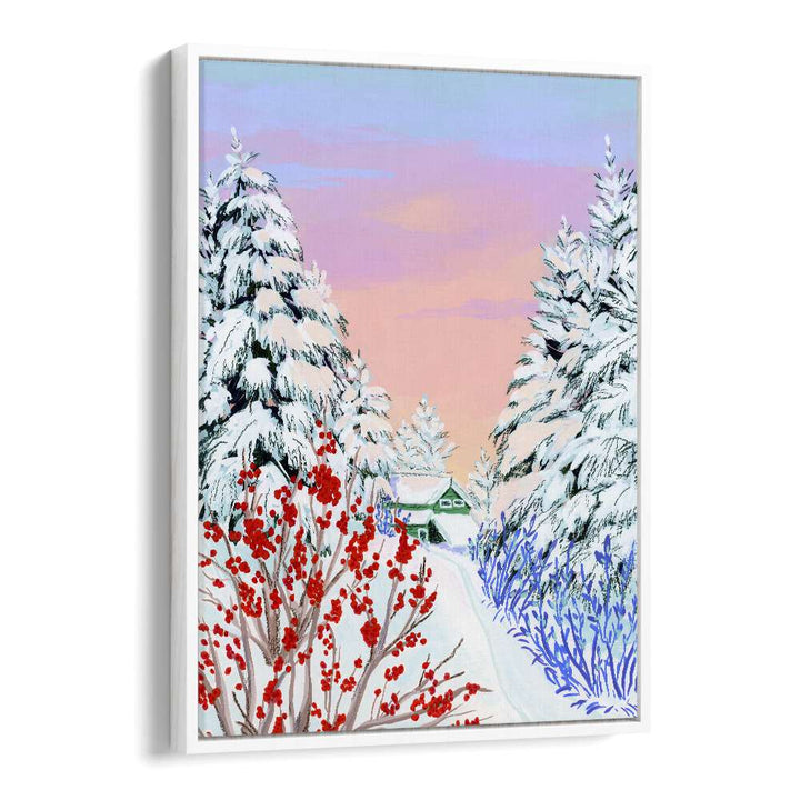Captivating COPPER CREEK, LANDSCAPE PAINTINGS by Sarah Gesek featuring a serene winter scene in vibrant colors.