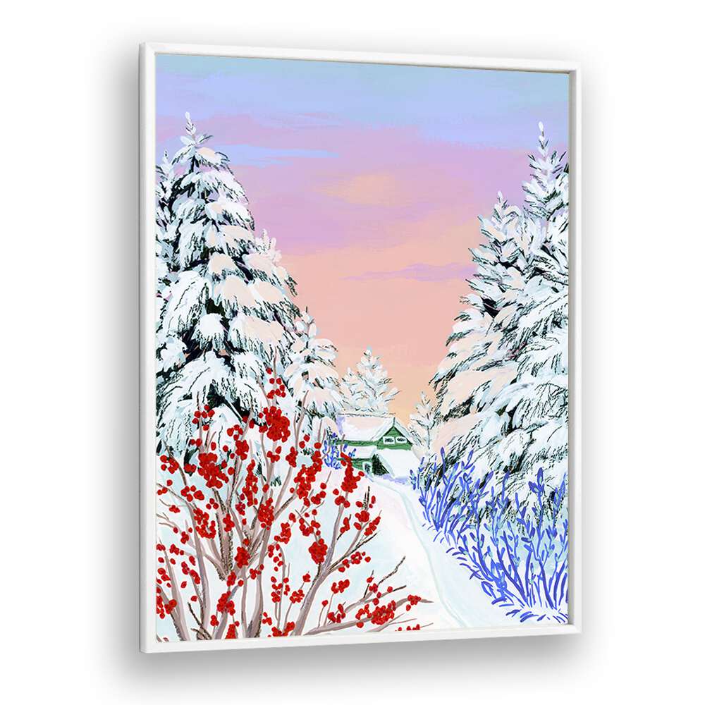 Copper Creek landscape paintings by Sarah Gesek feature a serene winter scene with vibrant colors and stunning details.