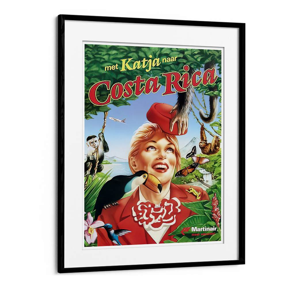 Colorful COSTA RICA, VINTAGE TRAVEL POSTERS showcase vibrant culture and rich biodiversity, perfect for decor.
