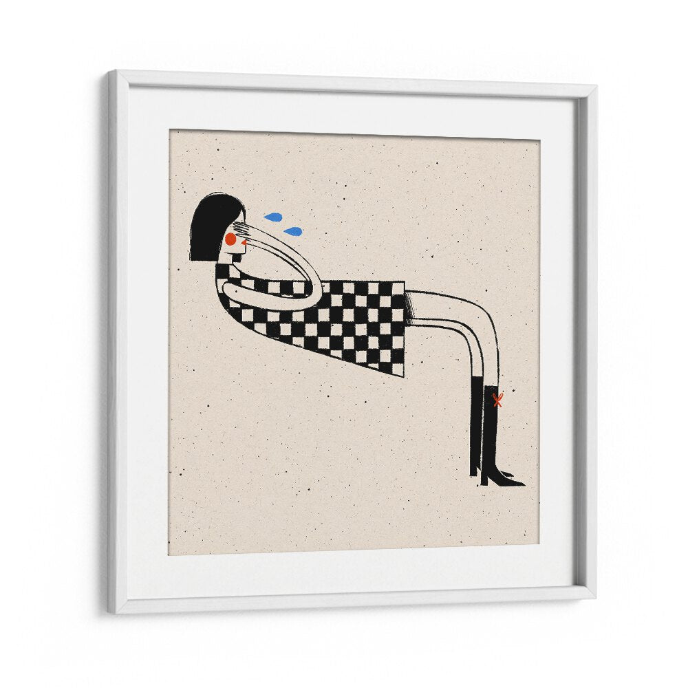 Stylish "Cover Me" wall art prints by Julia Leister, framed in white, perfect for elevating your home decor.