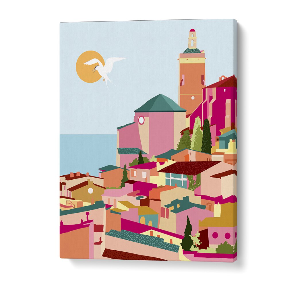 Stunning CRIMSON ROUGE, TRAVEL POSTERS by Uma Gokhale, capturing vibrant landscapes on premium canvas.