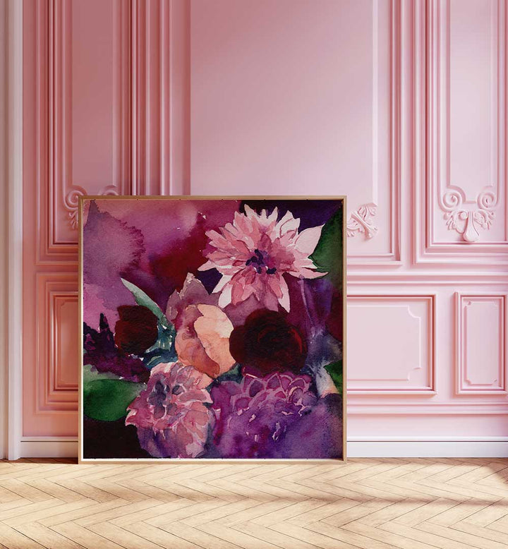 DAHLIAS SMALL , FLORAL FLOWER PAINTINGS