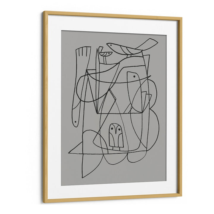 Elevate your space with DAILY, LINE ART PAINTINGS by Dan Hobday, featuring modern elegance in a stunning oak frame.