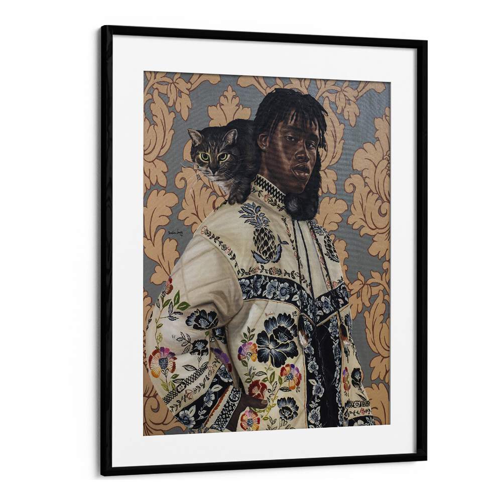 Vibrant ONE KODAK MOMENT, AFRICAN ART PAINTINGS by Damilare Jamiu in a stylish black frame. Celebrate African heritage!