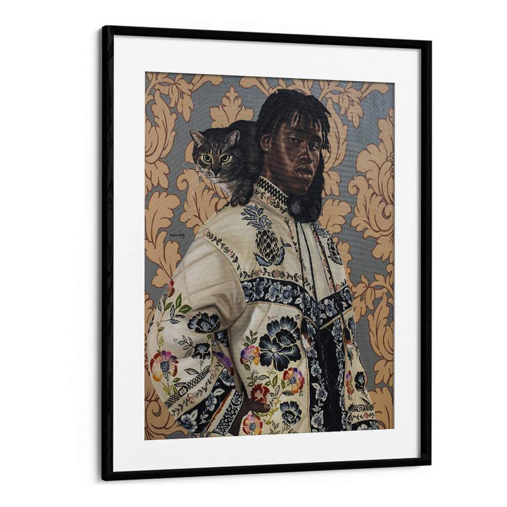 Vibrant ONE KODAK MOMENT, AFRICAN ART PAINTINGS by Damilare Jamiu in a stylish black frame. Celebrate African heritage!