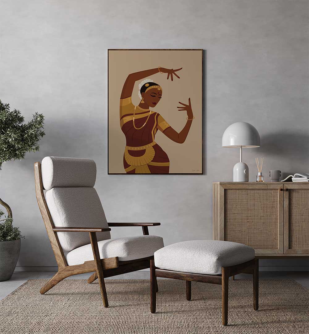 DANCE OF SERENITY , INDIAN ART PAINTINGS