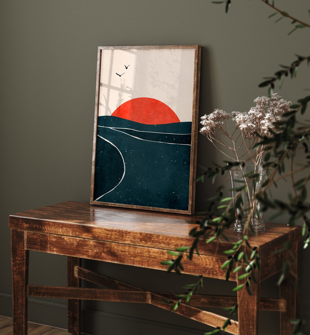 Captivating DANCING SEAGULLS, LANDSCAPE PAINTINGS art print enhances your home with serene natural beauty.